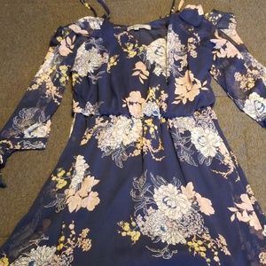 Dark blue floral dress